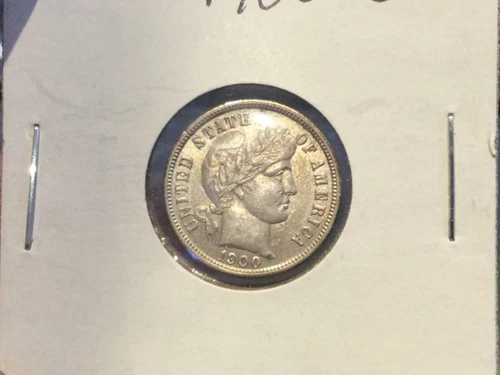 1900-S Barber Dime in AU plus plus close to unc  scarcer date !!!!
