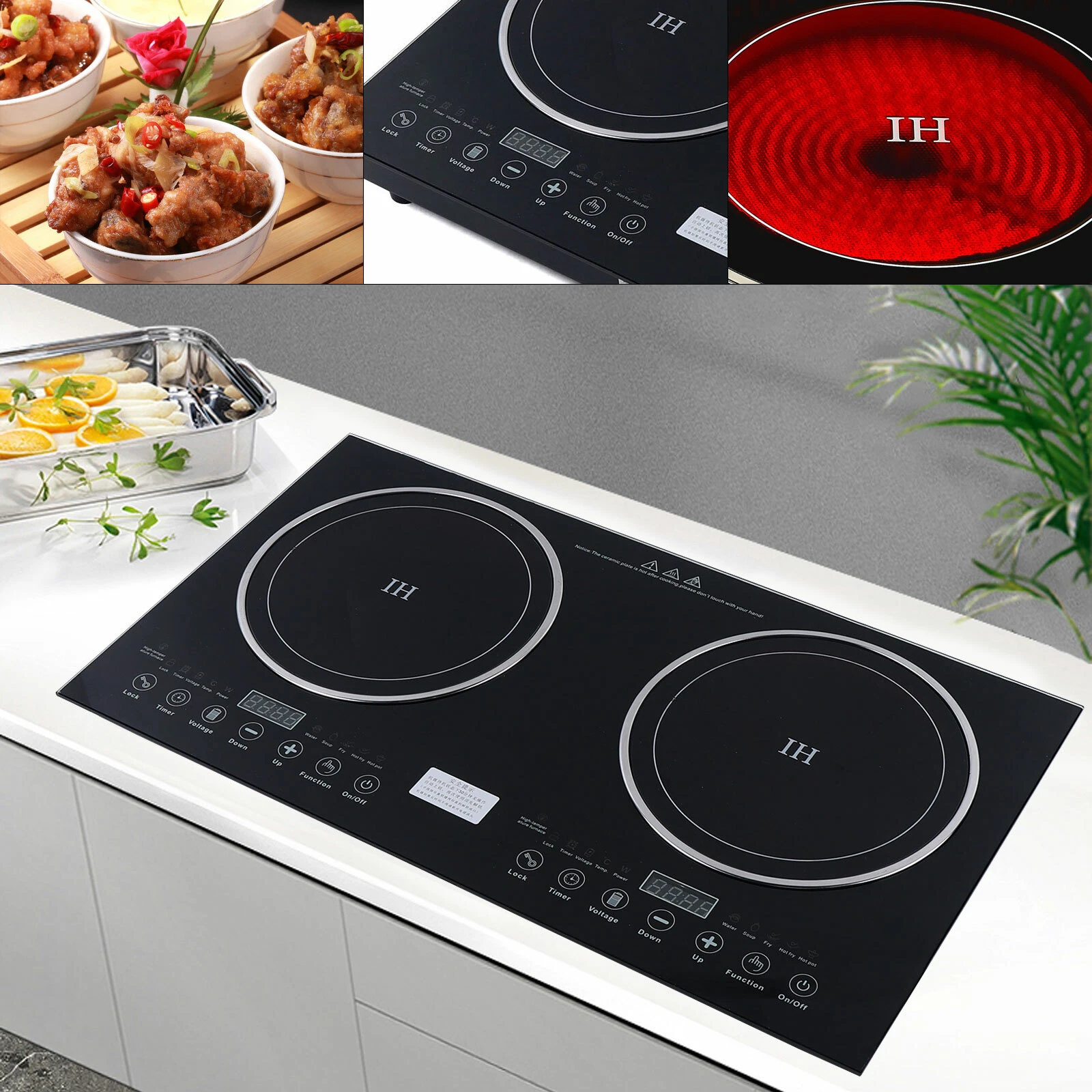 Induction Cooktop 2 Burners Electric Hob Cook Top Stove Ceramic Cooktop 110V New
Opens in a new wind