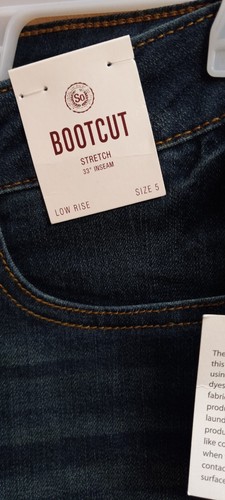 Women's So Low Rise Bootcut Stretch 33" Inseam Size 5 Blue Jeans - 第 2/4 張圖片