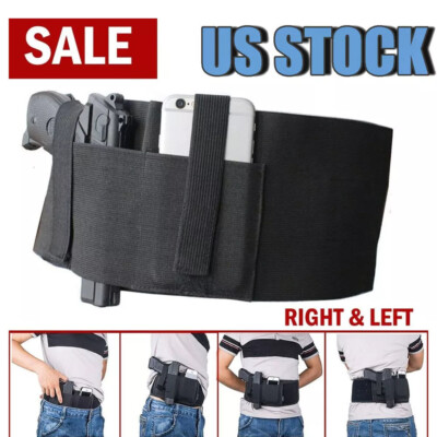 Tactical Belly Band Holster Concealed Hidden Carry Pistol Hand Gun Waist Belt