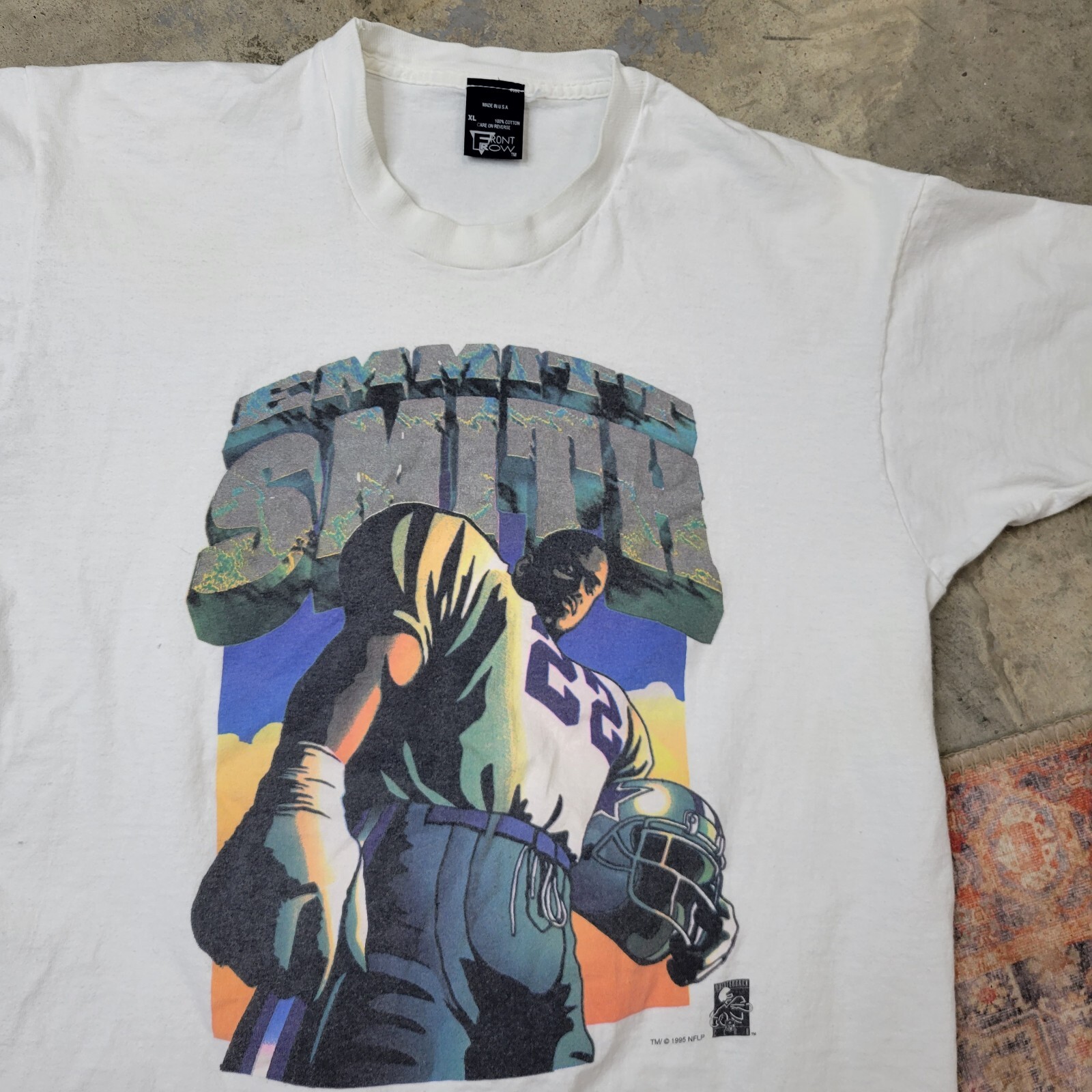 T shirt vintage 1996 Emmitt Smith Dallas Cowboys prima fila uomo XL NFL anni 90 USA