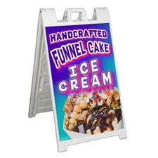 FUNNEL CAKE ICE CREAM Signicade 24x36 AFrame Plastic Sidewalk Sign CARNIVAL FOOD