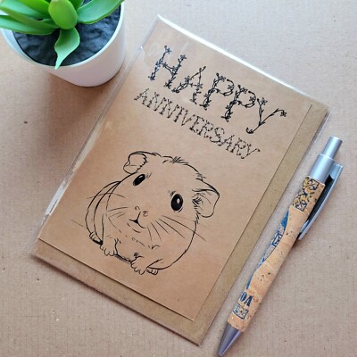Cute Guinea Pig Anniversary Card - Love Guinea-pig Pet Greetings Card