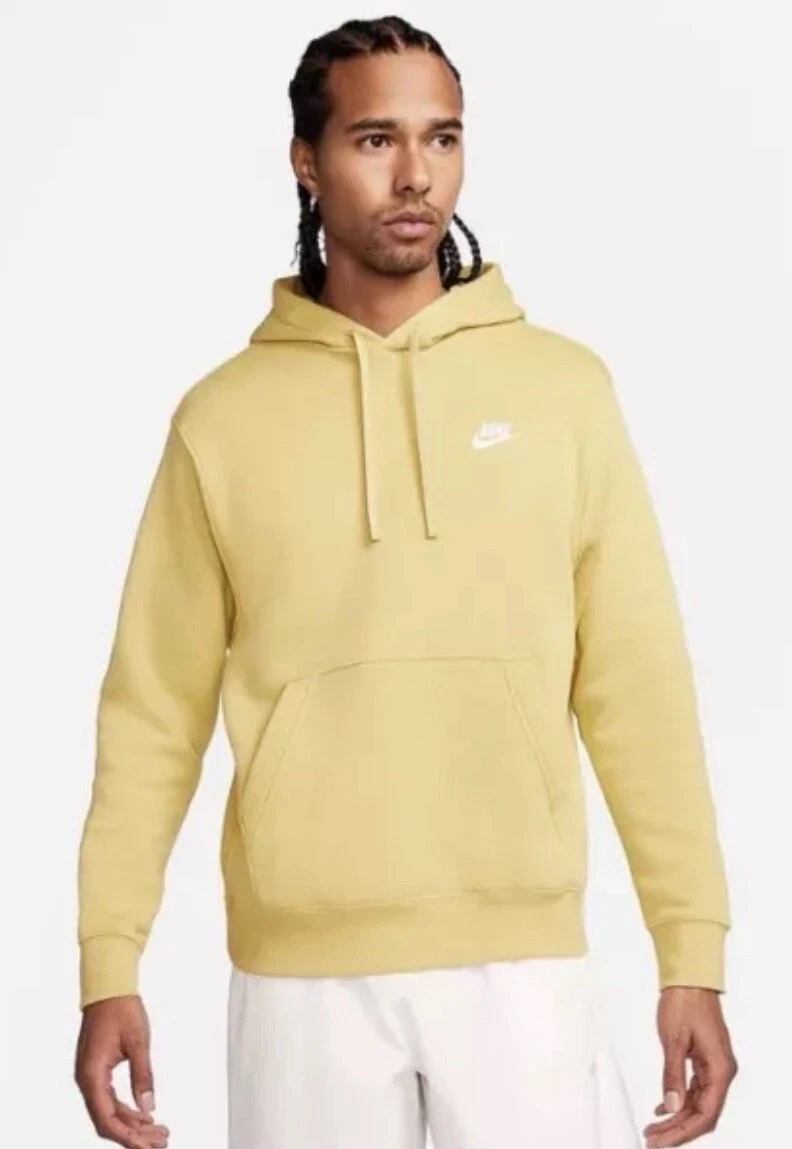 Nike Sportswear Club Fleece Pullover Buff Gold Size XL BV2654 720