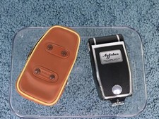 Agfa Agfalux Folding Flash Unit Black with Leather Case Vintage Made In Germany 