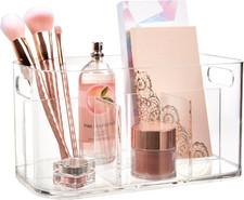 Stori Bliss 5-Compartment Plastic Cosmetics Storage Organizer  Clear