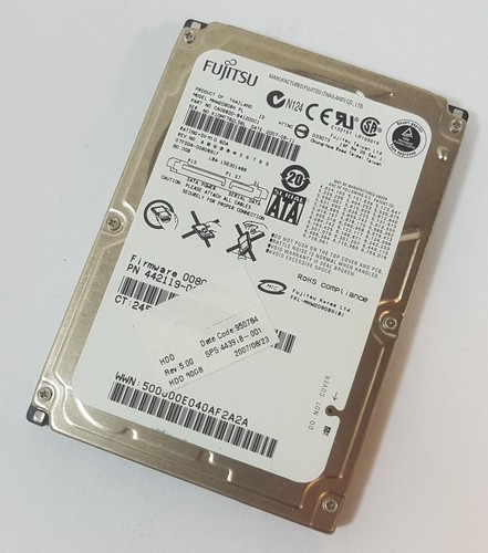 80GB Fujitsu MHW2080BH PL SATA 2,5" Notebook Festplatte SPS 443918-001 442119