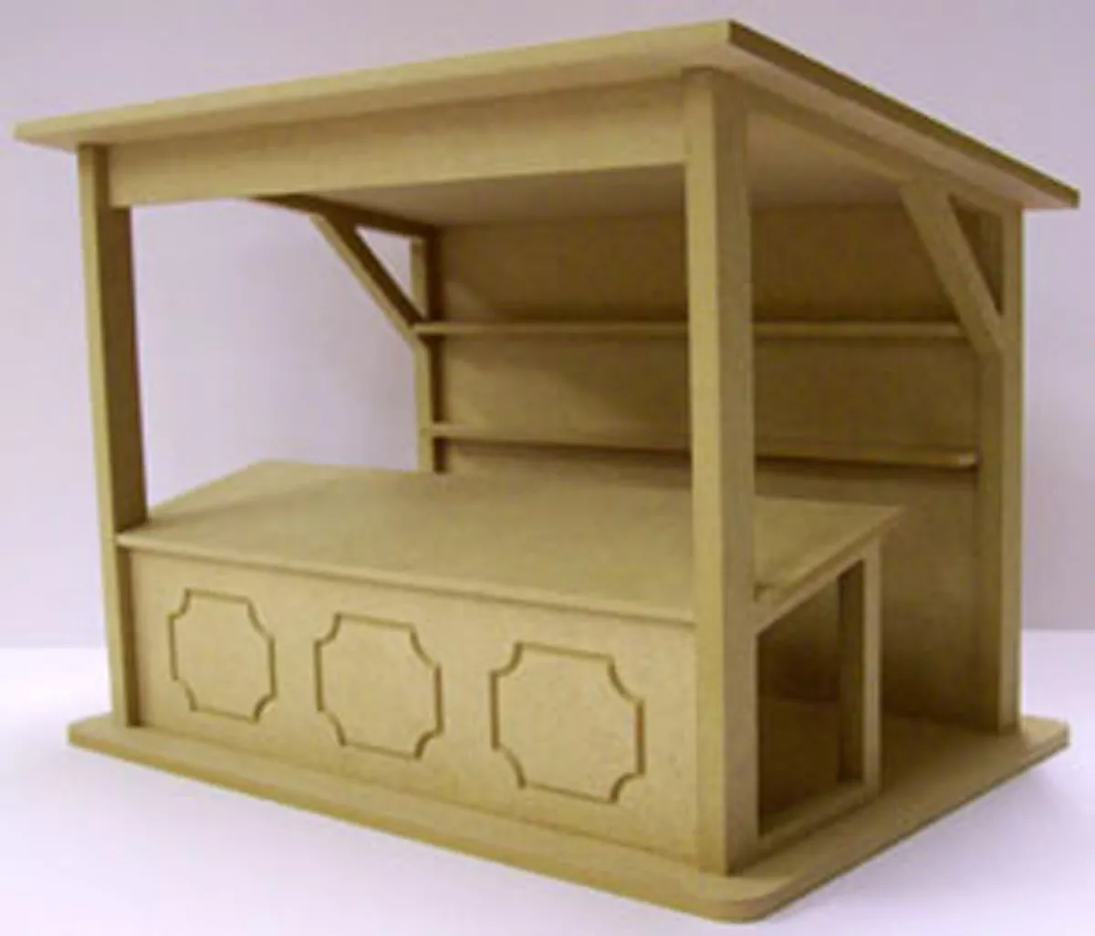 Wide Flat Pack MDF Wooden Market Stall Kit Tumdee 1:12 Scale Dolls House  Shop