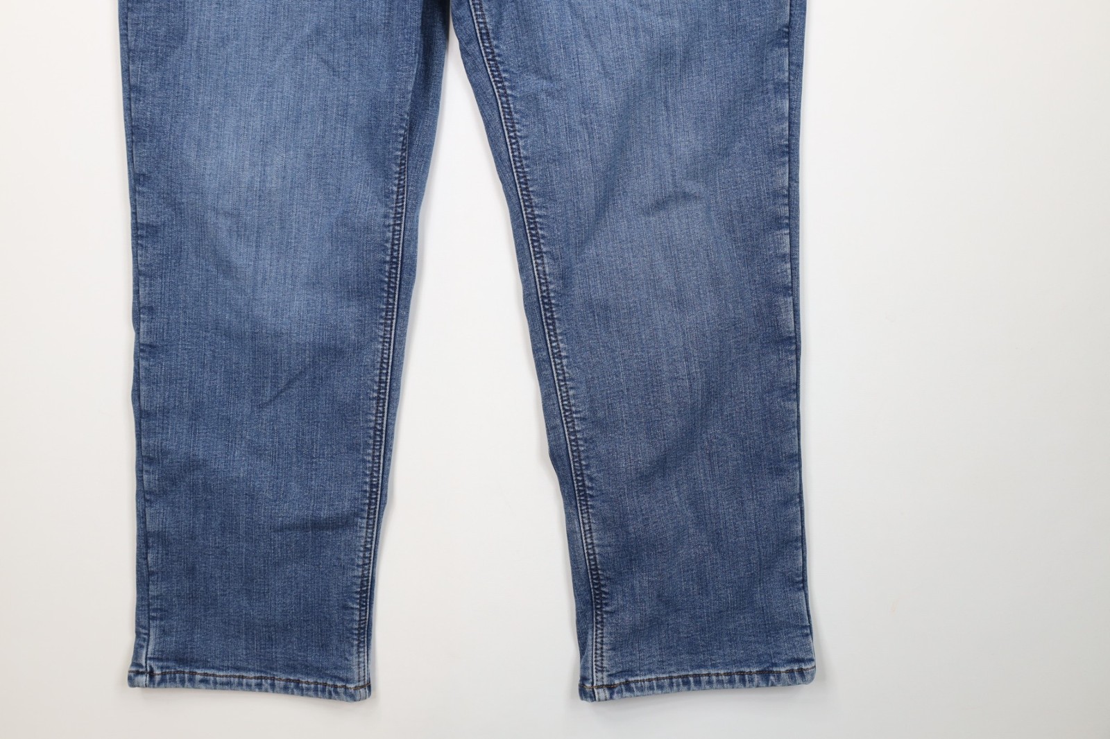 Vintage LL Bean Mens 40x29 Distressed Fleece Lined Wide Leg Stretch Denim Jeans image 5