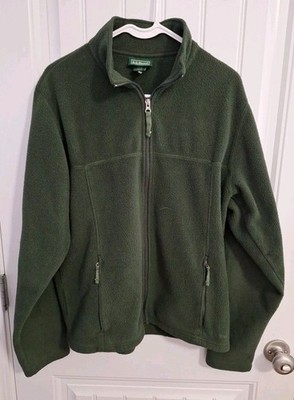 Vintage LL Bean Mens M Fleece Polartec Jacket Green OALA2 Full Zip Pockets