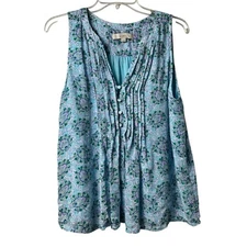 Loft Sleeveless Lined Flowy Top Romantic Cottagecore M (2807)