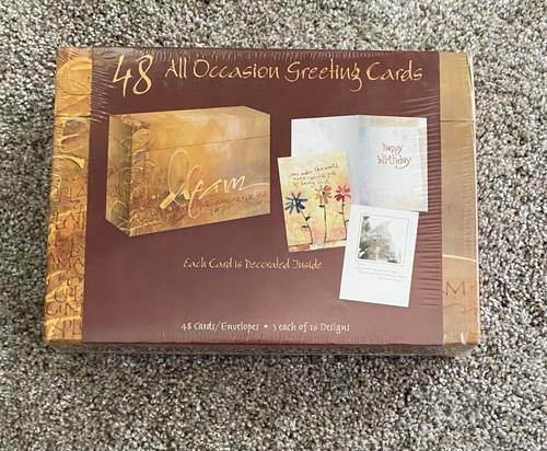 Juego De 48 Tarjetas De Felicitación Para Todas Ocasiones Cumpleaños Gracias Caja Reutilizable Decorativa - Imagen 2 de 21