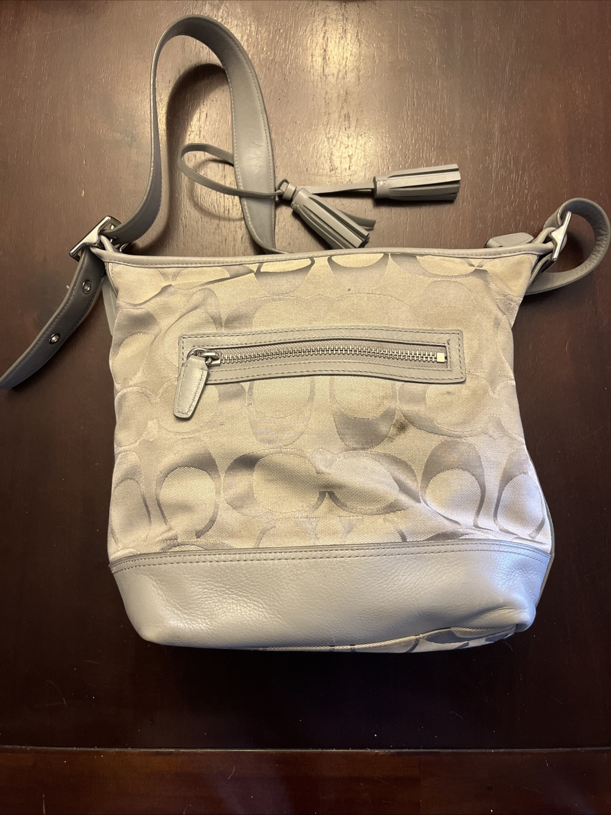 Coach Medium Cream Crossbody Bag with Authentic Tag-image