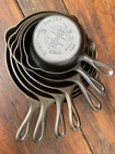 Griswold Cast Iron Matching Slant EPU Logo Skillet Set 3-9