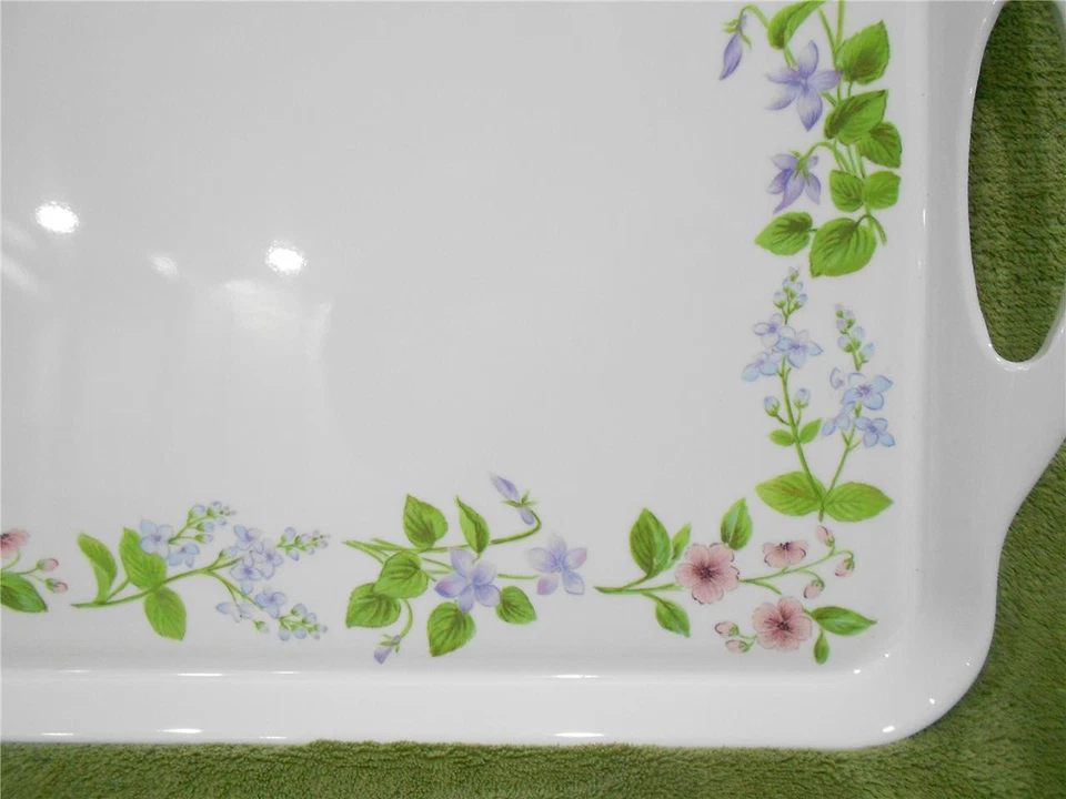 ❤️ Corelle DELICATE ARRAY Melamine RECTANGULAR TRAY Serving 19x11 Colorful Flora - Image 4 of 4