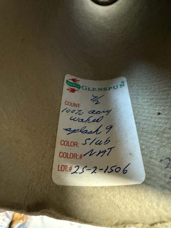 Glen Raven Glenspun Yarn 100% Acrylic Waxed Splash 9 Slub/ Natural  - Image 3 of 3