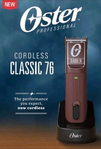 NEW Oster Classic 76 Hair Cutting Cordless Clipper Pro Barber Salon Red/Burgundy