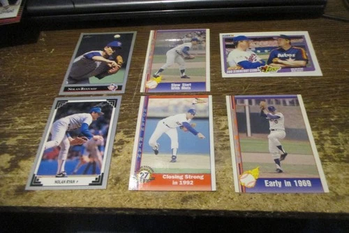 6) Nolan Ryan baseball cards 1990F #636 '91L #423 '92L #41 '91 Pacific #8 17 225