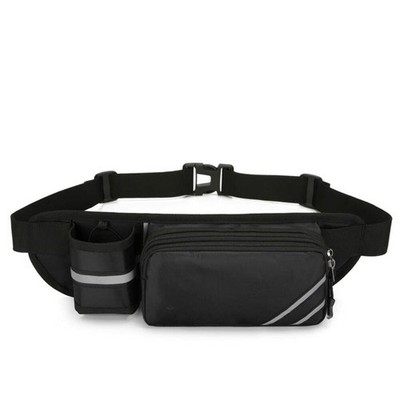 NNEDSZ Water-Resistant Running Waist Pack with Bottle Holder - Adjustable Fitnes