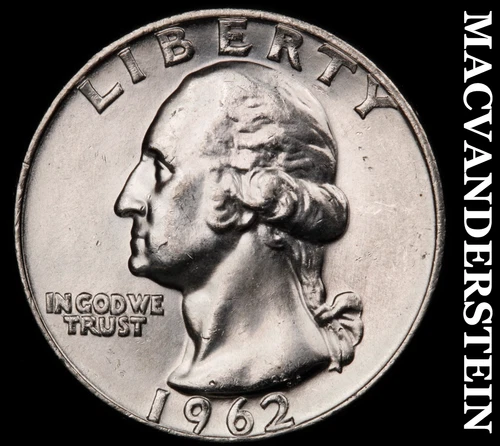1962-D Washington Quarter- Silver- Choice Gem Brilliant Unc Luster #J2717