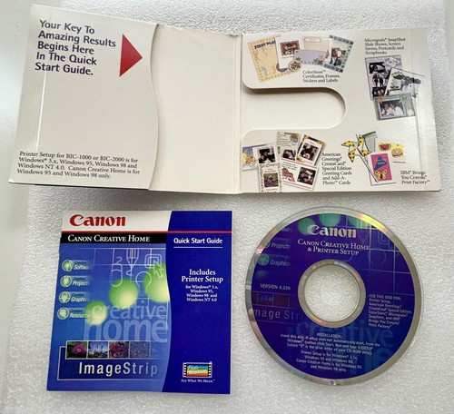 Canon Creative Home CD Printer Setup version 4.22h Cards Crafts Iron-ons Banner - Picture 2 of 6