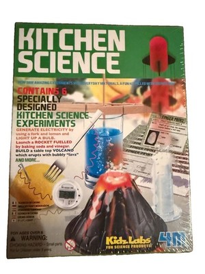 KidzLabs Kitchen Science Lab Kit Contains 6 Kids Experiments Ages 8+ New P24