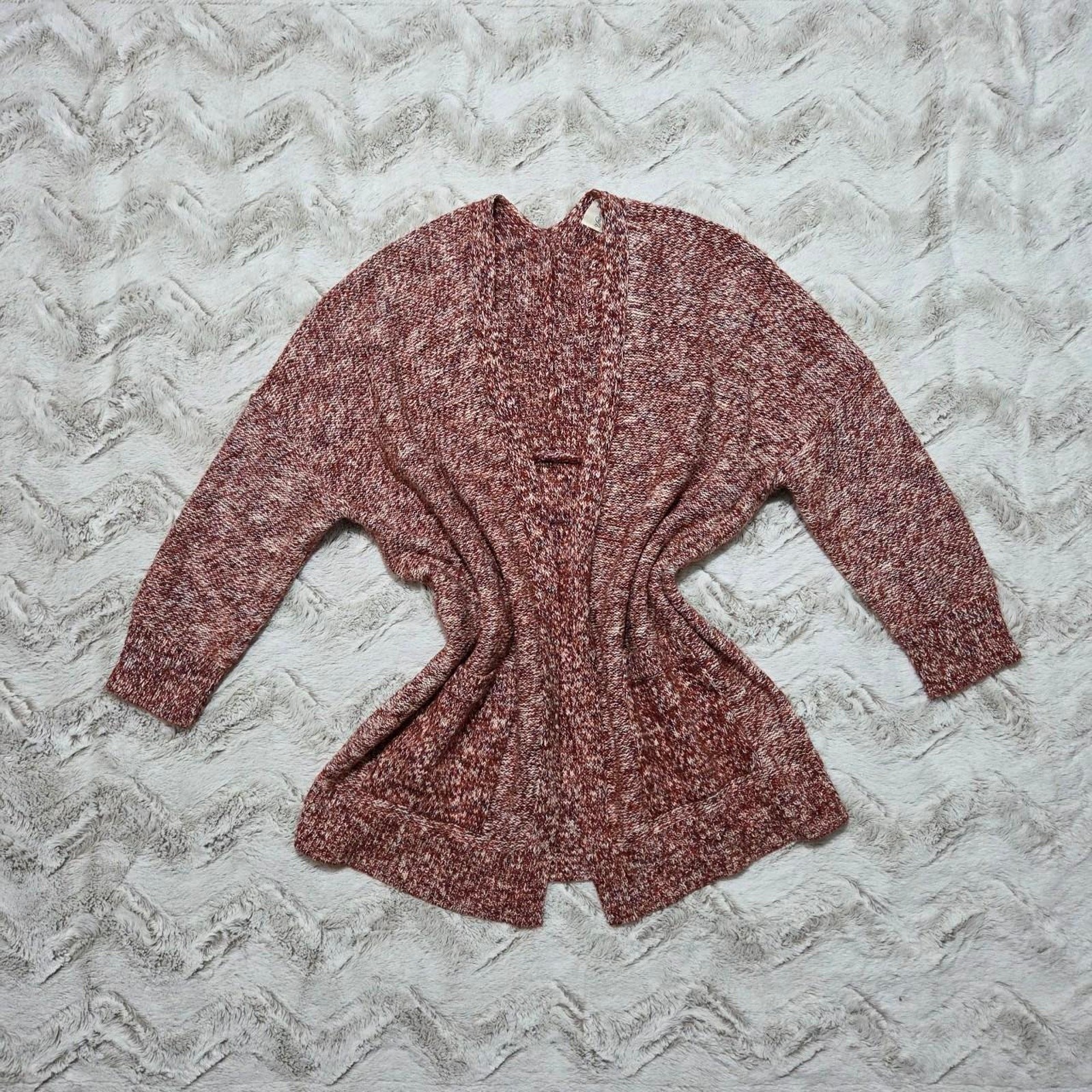 Universal thread marled yarn open front knit card… - image 2