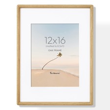 12x16 Picture Frame with HD Tempered Glass, USA-Sourced Oak Wood Photo Frame ...