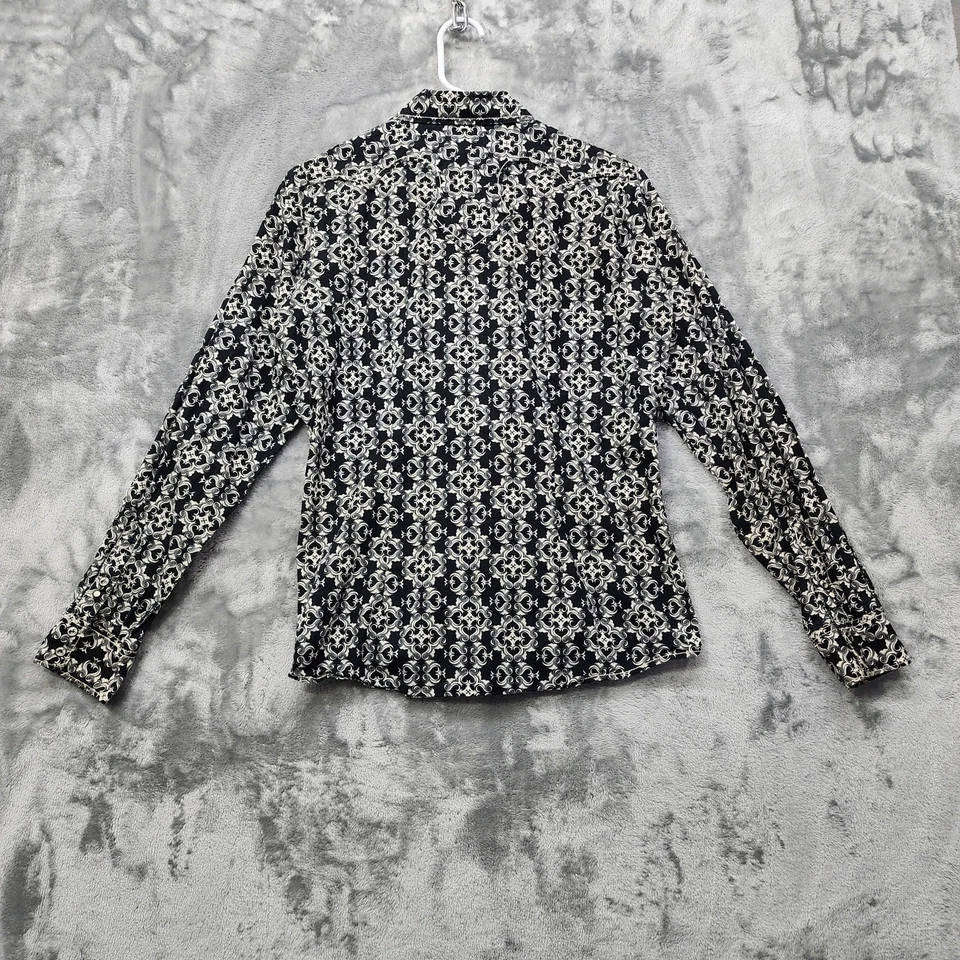 Top Cruel Niña Mujer L Negro Crema Geométrico Perla A Presión Vaquera Occidental Informal Foto 3 de 4