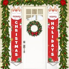 Outdoor Christmas decor Front Porch Sign Set of 2, Merry