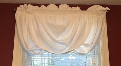 Set of 2 New Window Valances - Waterfall Style - White - 42'' Wide