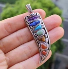 5pcs Natural Crystal Orgonite Pendant 7 Chakra Healing Talisman Women Men Amulet