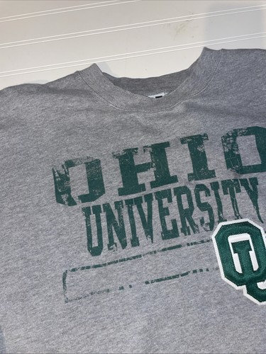 Vintage Ohio University Bobcats NCAA College Gray Sweatshirt XL - Picture 9 of 21