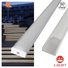 50 Pack 2M Led Light Strip Aluminum Channel Silver U Shape Track Under Cabinet