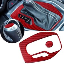 Red Carbon Fiber Inner Gear Shift Panel Cover Trim Fits Chevrolet Camaro 2016-20
