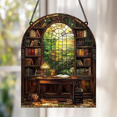 Bookshelf, Acrylic Ornament, Library Reading Nook, Book Lover Gift