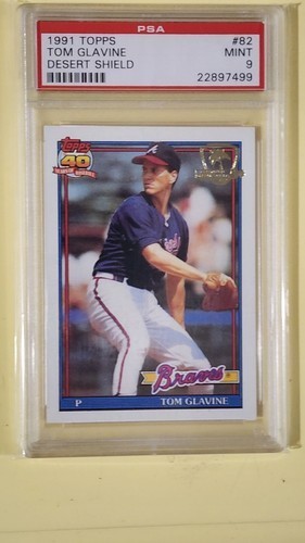 1991 Topps Desert Shield Tom Glavine #82 PSA 9 MINT Atlanta Braves