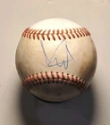 Autographed Baseball game used LUIS LARA Milwaukee Brewers