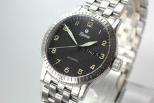 Montre Homme TUTIMA 631 FX Automatique Jour Date Cadran Noir SS Allemagne...