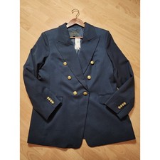NWT Banana Republic Size 16 Navy Blue Blazer Jacket Double Breasted Womenc