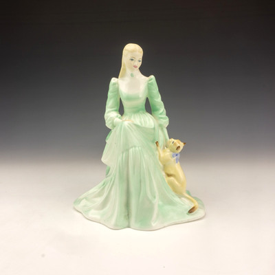 Coalport China - Brief von einem Liebhaber - Dame Figur - leichte Beschädigung aber schön..