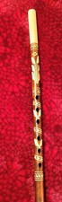 Vintage New Hand Carved Dark Red  Tan 15" Flute Made in Hutsulshchyna Kosiv