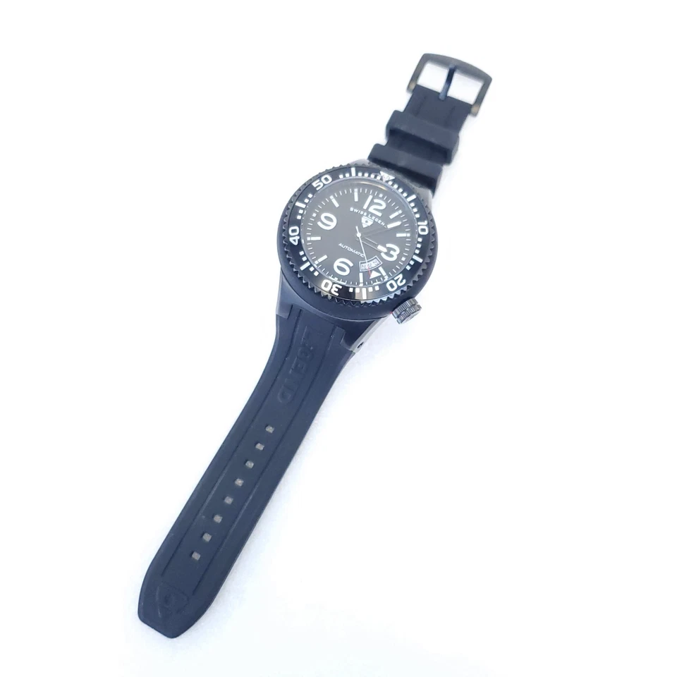 Reloj Swiss Legend Neptuno Negro Automático Correa Silicona 52 mm SL-11819A-BB-01-W Foto 4 de 4