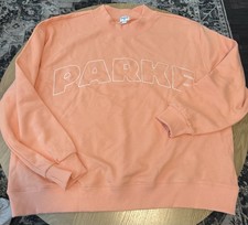 PARKE Target Peach Graphic Logo Crew Neck Pullover Sweatshirt L/XL Men