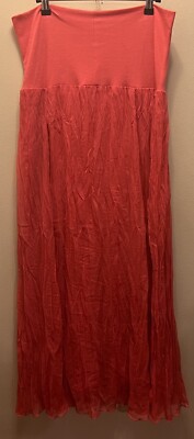 Matty M Maxi Skirt Red Petite Large Long Stretch