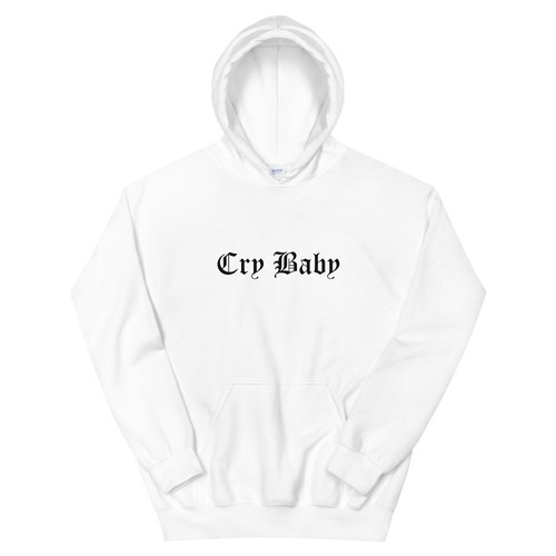 SUDADERA CON CAPUCHA, SUDADERA CON CAPUCHA Cry Baby Old English Text Emo Sensitive Divertida Linda - Imagen 2 de 4