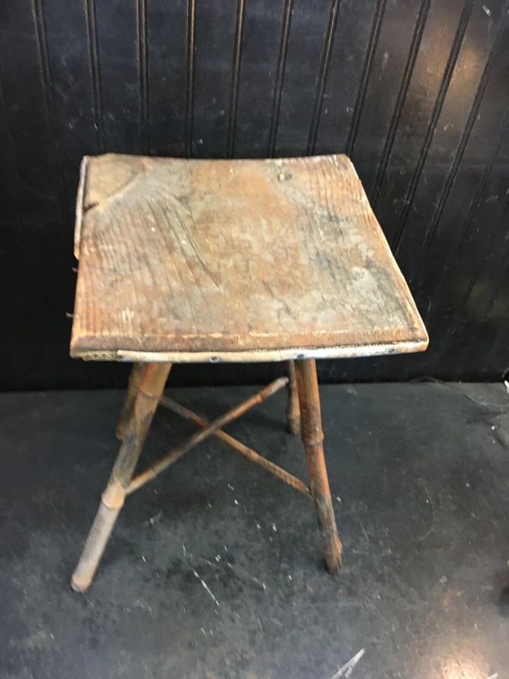 Antigua mesa auxiliar victoriana de bambú soporte para plantas 18 pulgadas de alto, madera 11 pulgadas superior Foto 4 de 4