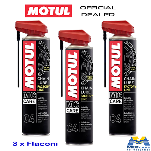 3 x 400 ML MOTUL C4 CHAIN CLEAN MC CARE GRASSO SPRAY PER LUBRIFICARE CATENA MOTO - Foto 1 di 4