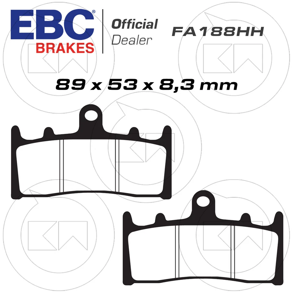 PLAQUETTES DE FREIN Avant Sinter EBC FA188HH pour Suzuki R Hayabusa 1300 2003 Foto 3 de 4
