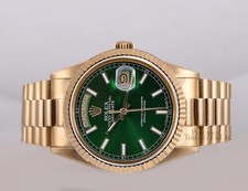Rolex Day-Date 18038 Presidential 18k Gold 36mm Watch-Green Stick Marker Dial 2